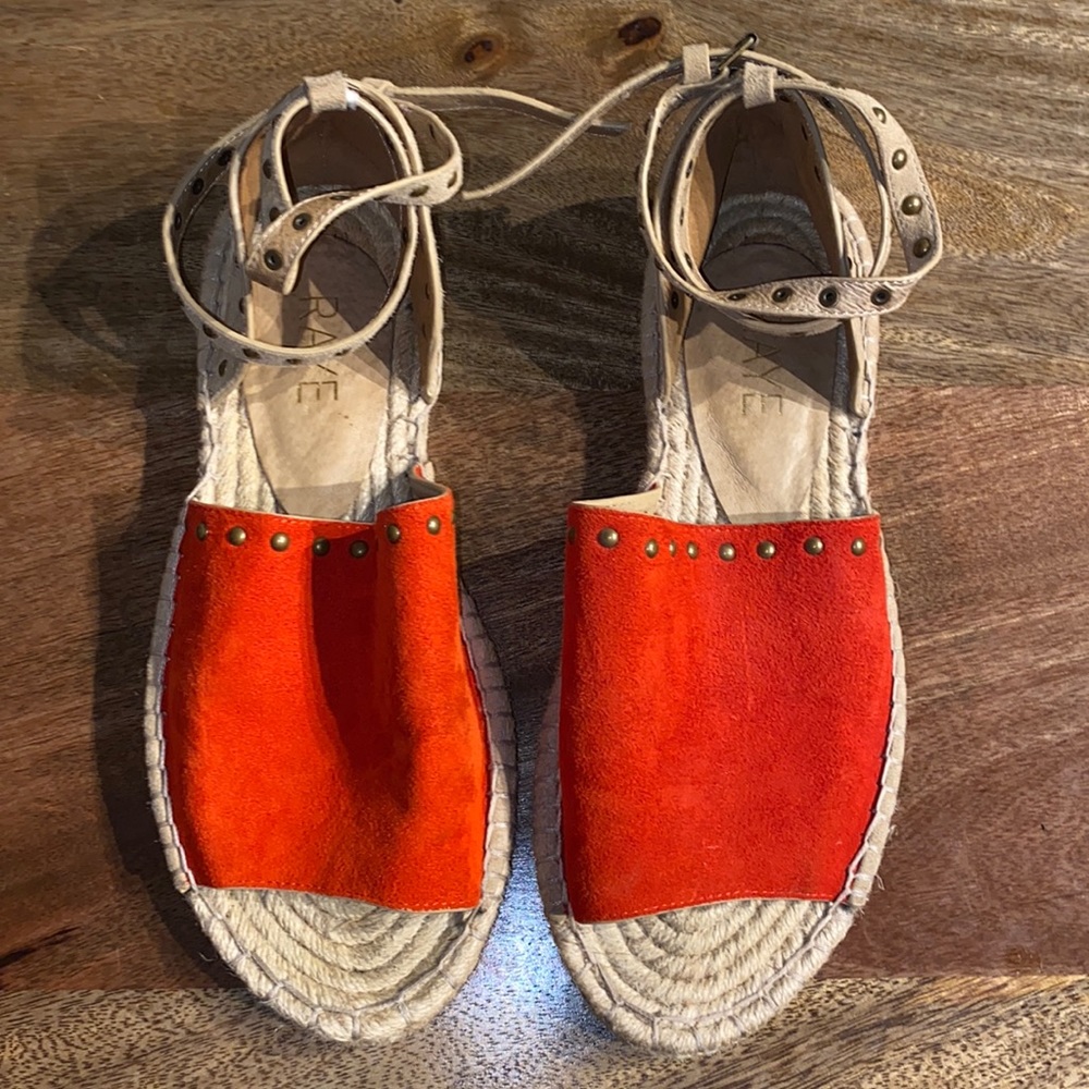 RAYE Red Espadrille Sandals 8